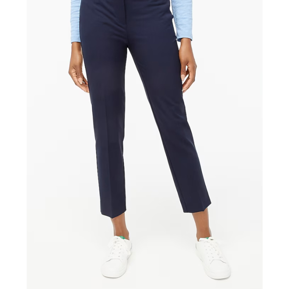 J. Crew Crop Pants Womens Size 4P Navy Blue Ruby Slim Straight High Rise NWT